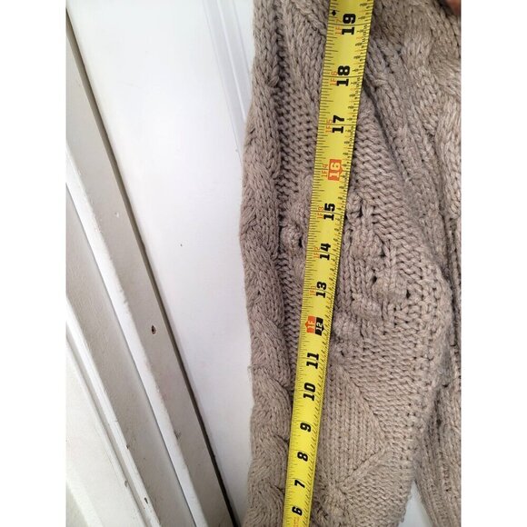 Dear John Sasha Women's Oatmeal Cable Knit Button Cardigan Sweater Size S - Picture 9 of 14